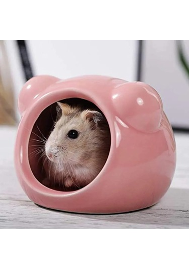 Maiyame Küçük Evcil Hayvanlar İçin Seramik Soğutucu Yuva - Kıskaçlar İçin Yazlık Buzlu Yatak - Pembe 8.1x6.5x5.2cm