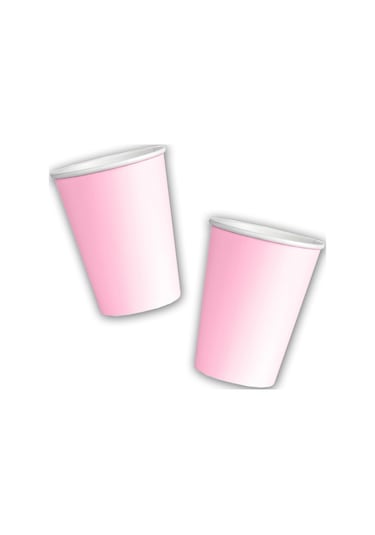 Makaron Karton Bardak. 8 Adet - Pembe