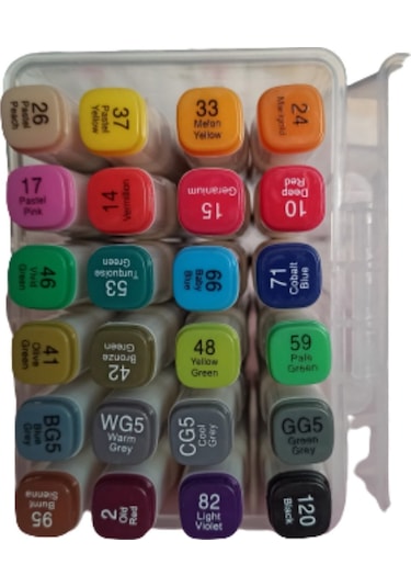 24 Renk Keçeli Kalem, Çift Taraflı Marker Kalem, Kalın Ince Uçlu Ispirto Kalemi, Fosfor Kalemi