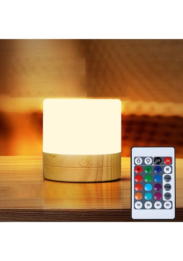 Suofeng Uzaktan Kumandalı 7 Renkli Usb Şarjlı Gece Lambası - Parlaklık Ayarlı Yatak Başı Aydınlatma Beyaz