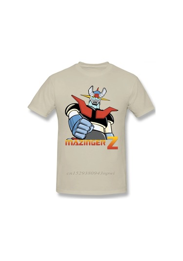 Vikineey Erkekler İçin Mazinger Z Robot Anime Kısa Kollu Vaporwave T-shirthaki Haki
