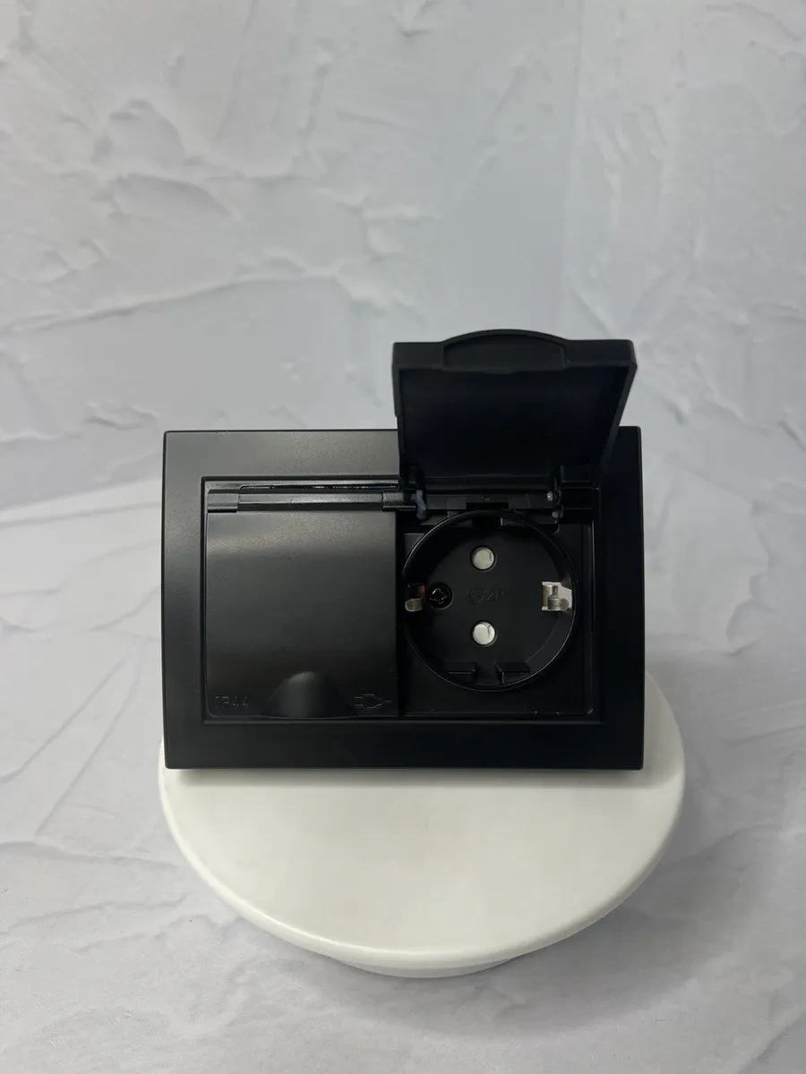 Stekker Çift Priz Topraklamalı Kapaklı Gömme 204194913 Pst16-9015-03