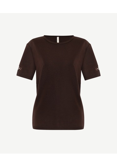 Yargıcı Nakış Detaylı Triko 25kktr2008x 003 Kahverengi