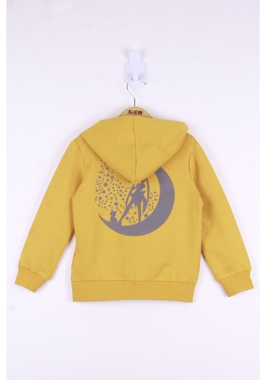 Toontoy Kız Çocuk Yıldız Baskılı Hırka Hardal