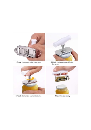 Kavan Açıcı Paslanmaz Çelik Ayarlanabilir Alet 14 İnç Şişe Kutu Kapaklar, Yaşlılara, Artrit, Kadın, Şilden, Zayıf Eller Paslanmaz Çelik