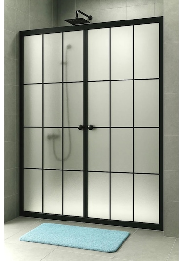 Durul Duşakabin Ön Cephe Siyah Çizgi Buzlu Siyah