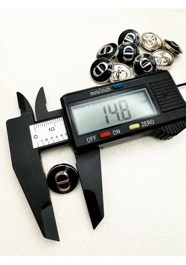 Marusina Skatulka Siyah Metal Düğmeler Dc 15 Mm 370470299