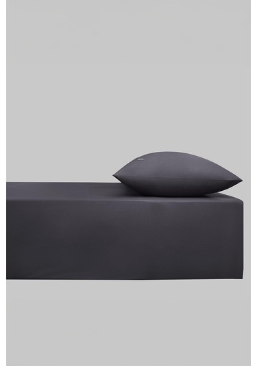 Sarev New Slow City Antrasit %100 Pamuk Tek Kişilik Lastikli Çarşaf Seti Antrasit