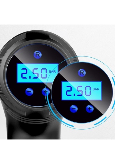 Xuweiwei 120w Siyah Kablosuz Şarj Edilebilir Lastik Şişirici Usb Taşınabilir Hava Kompresörü 150 Psı Dijital Göstergeli Abs 18650 Pil