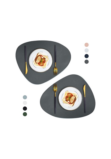 4 Adet Masa Örtüsü Kaymaz Altlık Deri Yer, Açık Mavi Açık Mavi