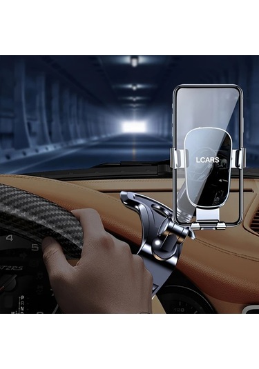 Boatshop1 Lcars Premium Gümüş Alaşımlı Ayna Araç Telefon Tutucu Geliştirilmiş Navigasyon Desteği Dönebilen Gösterge Paneli Montajı