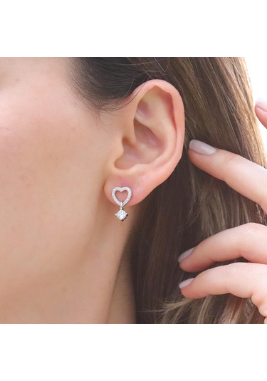 Kalpli Zirkon Taşlı Gümüş Set Gümüş