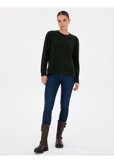 Pierre Cardin Kadın Koyu Yeşil Kazak /triko 50316310-vr079 Koyu Yeşil