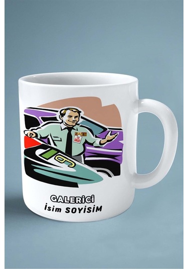 Galerici Baskılı Kupa Bardak Çift Taraflı Baskı Kişiye Özel Model 5 Çok Renkli