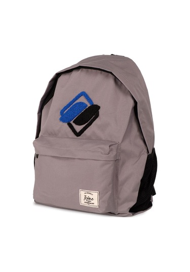 Gri Önü Nakışlı Laptop Bölmeli Unisex Sırt Okul Çantası Back To School gri