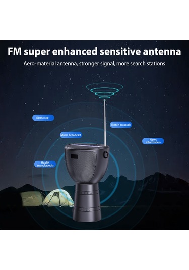 Yifomall Dv-660 Siyah Güneş Enerjili Bluetooth Hoparlör, Dış Mekan İçin Taşınabilir, El Feneri Aydınlatma Ve 10w Ses Gücü İle