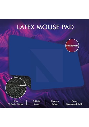 MP05 - 100x50 3xlarge Mavi Gaming Mousepad Ev Ofis Oyun
