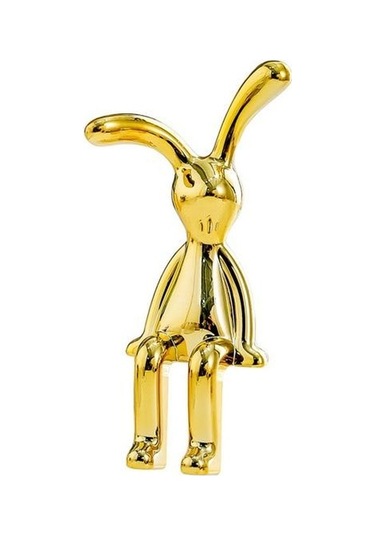 Altın 2/4 Adet Uzun Kulak Tavşan Heykelcik Uv Galvanik Yapıştırıcı Oturan Tavşan Şekilli Kalıp Oyuncak Heykeli Araba Pano 4pcs