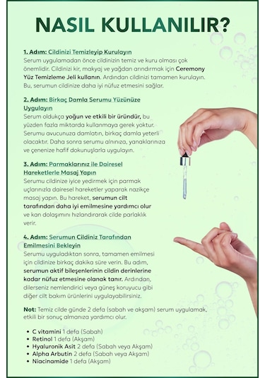 Ceremony Niacinamide Koruyucu-onarıcı Cilt Bakım Serumu 30 Ml