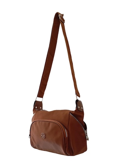 Mygeppetobag Suni Deri Bayan Çapraz Çanta -omuz Çantası Taba
