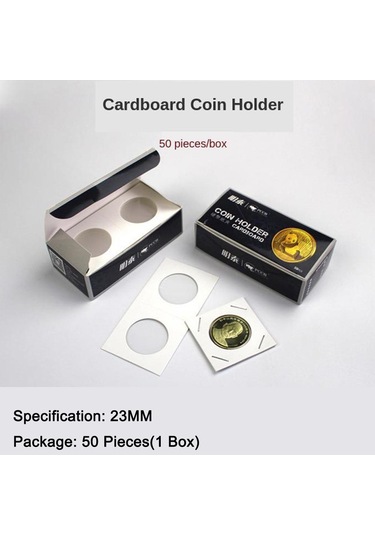 Homyl 50 Adet Karton Madeni Para Toplama Tutacağı 2x2 23mm Beyaz