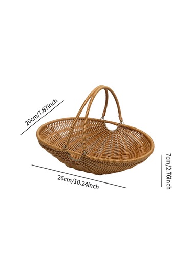Suntek Sebze Meyve Için Pp Malzeme Piknik Saklama Sepeti Sağlam Kahverengi