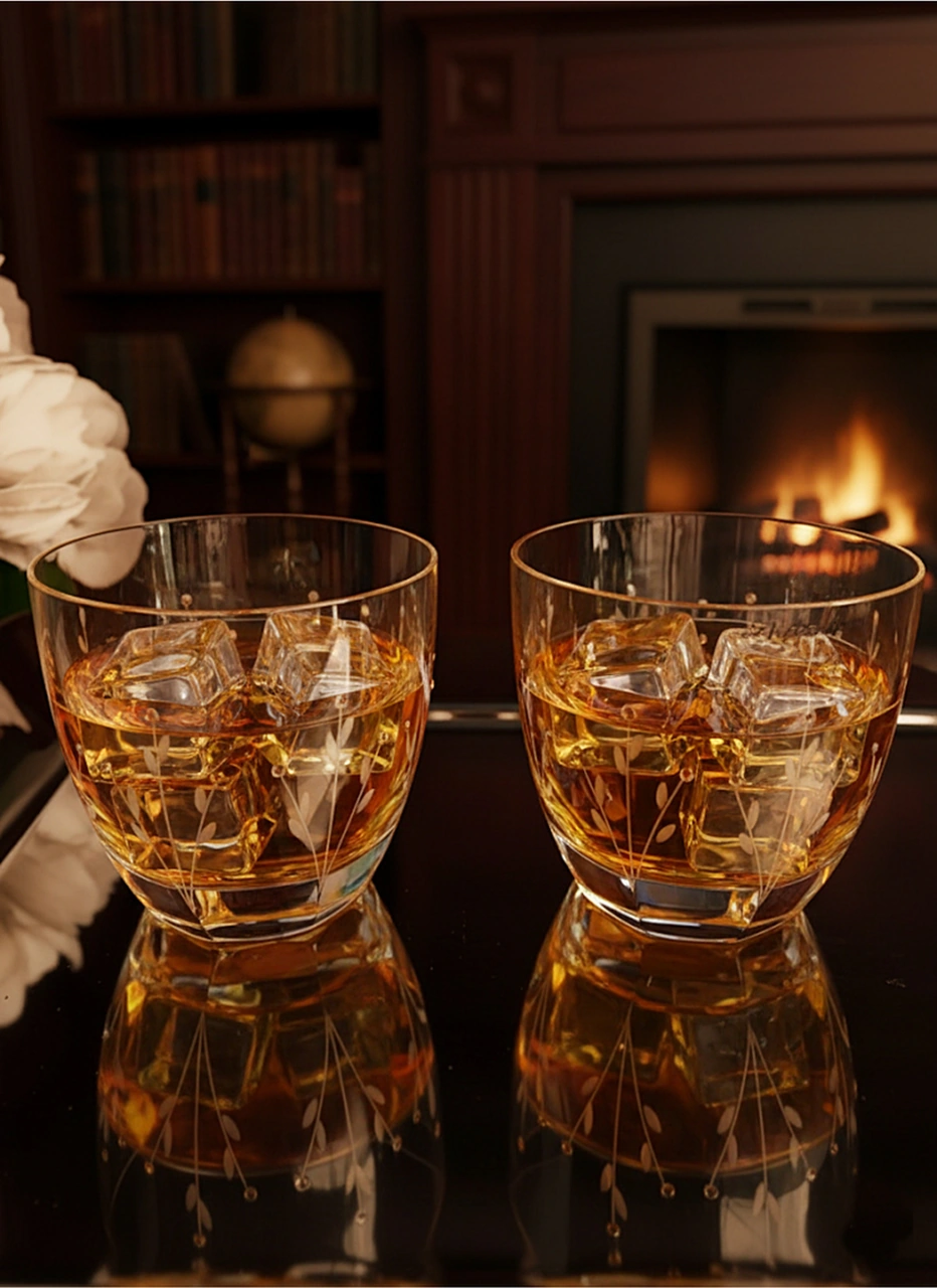 Pearl Viski Bardağı Özel Yapım % 100 El Yapımı 6 Adet Şeffaf