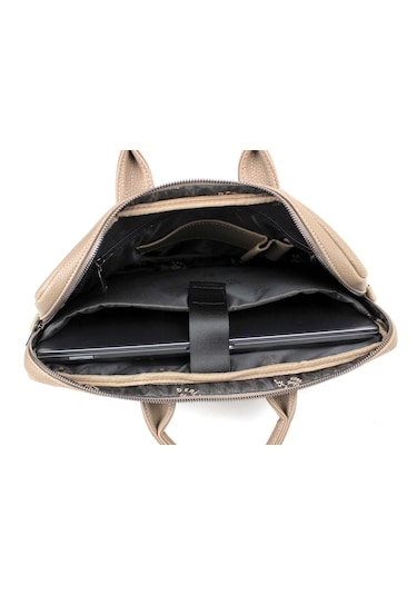 Kadın Vizon Dosya Notebook 15,6 Inç Laptop Ve Evrak Çantası Vizon