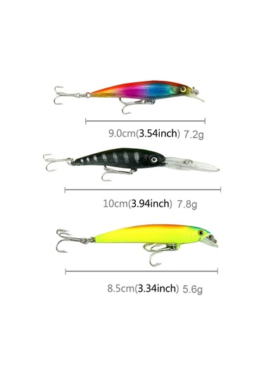 Hengjıa 43 Adet Sinek Balıkçılık Cazibesi Seti 6 Modelleri Olta Takımı Plastik Sert Yem Cazibesi Wobbler Sazan