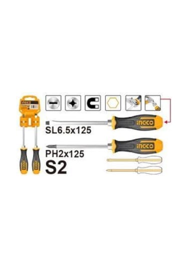 Ingco  HSGT680208  2'li Darbeli Tornavida Seti