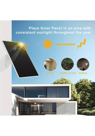 Dream011 Beyaz 7w Güvenlik Kamerası İçin Usb C Portlu 5v 7w Güneş Paneli Ip65 Su Geçirmez Ayarlanabilir Montaj