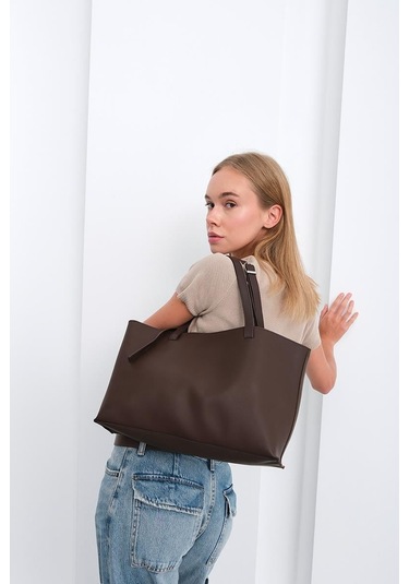 Shule Bags Joli Everyday Omuz Çantası Kahve Kahverengi - Siyah - Bej