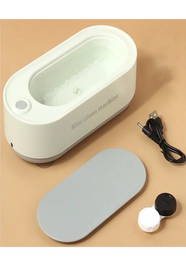 Springsun Ev Tipi Portatif Ultrasonik Mücevher Temizleyici - Gözlük, Saat İçin Yüksek Frekans Beyaz