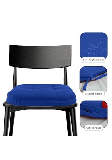 Xpermate Çift Kat Sandalye Minderi 42x42x8 Mavi