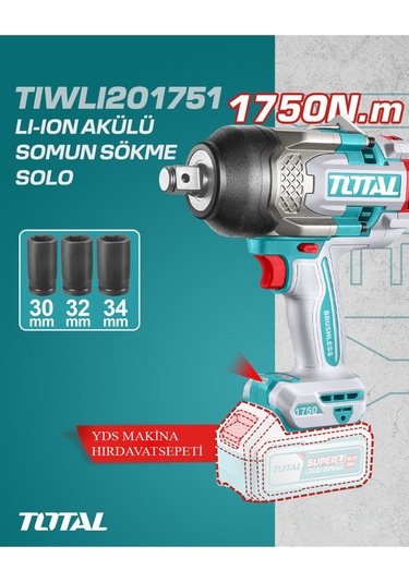 Total TIWLI201751 Lı-Ion Akülü Somun Sökme Makinesi