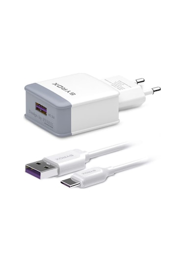 Syrox Q32 Type-C Girişli 3.0 Amper 18 W Hızlı Şarj Aleti