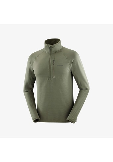 Salomon Essentıal Lıghtwarm Erkek Yarım Fermuar Polar Grape Leaf Lc2444500 Yeşil