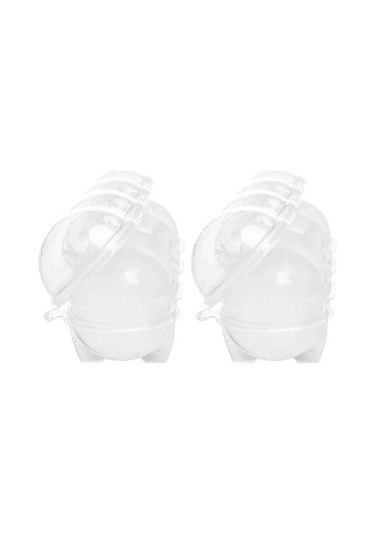 Jeehugo Beyaz Şeffaf 4'lü Yuvarlak Buz Topu Kalıbı - Whiskey Ve İçecekler İçin Pratik Ev Buzluğudur Çok Renkli