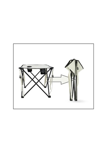 Dolıty Katlanabilir Kamp Masası Ağır Hizmet Tipi Çerçeve Beyaz Ve Siyah Çok Renkli