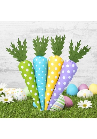 Pazly Süslemeleri Suntek Polka-dot-serisi Paskalya Oturma Havuç 4x Cs