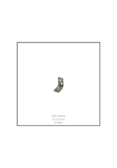 Köşe Gönye, Sac Gönye, 15 X 25 Mm 10 Adet Metalik