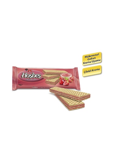Eti Hoşbeş Çilek Kremalı Gofret 20 x 142 G