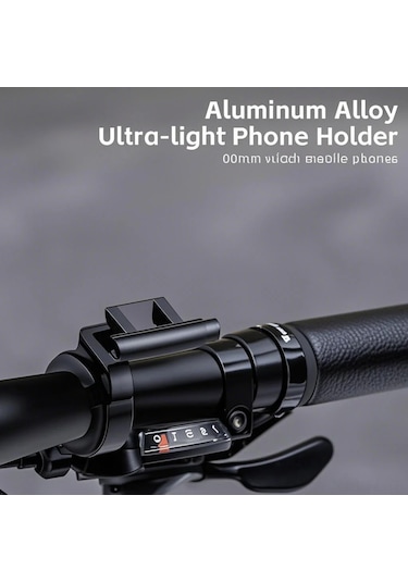 Lemestar Bisiklet Ve Elektrikli Araçlar İçin Aluminyum Gps Telefon Tutucu - Sürüş Güvenliği İçin Sağlam Tutma 55-100mm Telefon, 20-33mm Direk Uyumlu Siyah