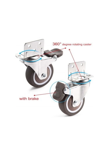 Mobilya İçin 4x Tekerlek - 25 Mm Frenli Küçük Döner Tekerlekler One-wellngs Diğer