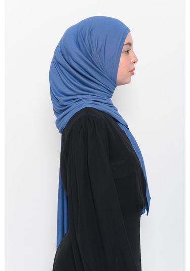 Hazır Pratik Geçmeli Lüks Organik Düz Penye Şal Çapraz Hizalı-kont Rengi