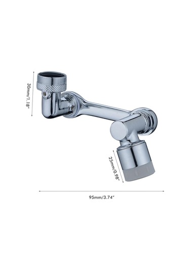 Qianfan 1080 Döner Lavabo Musluk Uzatıcı, Musluk Gümüş