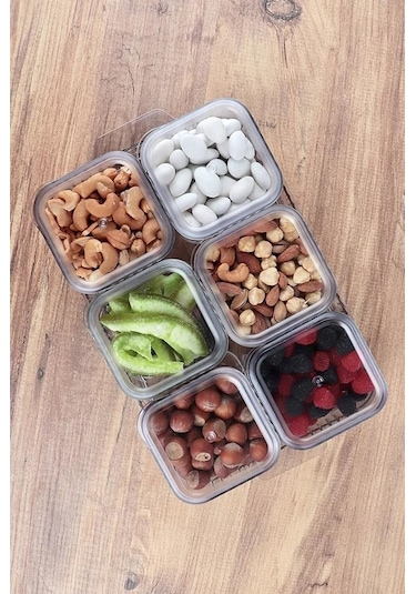 Kapris Seti-F-602 Midi Mix Kapaklı Tepsili Akrilik Kahvaltılık ve Sunum Seti Parça Şeffaf