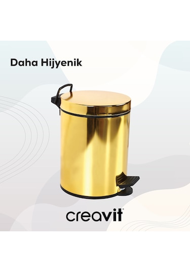 Creavit Çöp Kovası 12 Lt Pedallı Altın