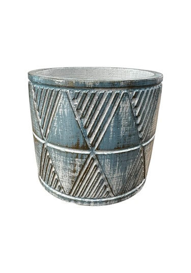 Bitki Tasarımı Ev Dekorasyon Mavi Eskitme Piramit Beton Saksı Çiçeklik Saksılık