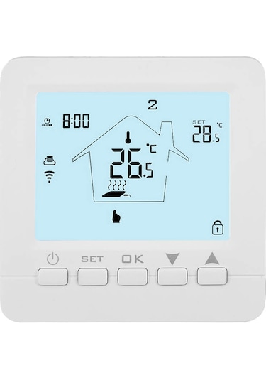 ﻿Alpsmart AS880K Wi-Fi Akıllı Kablolu Kombi Oda Termostatı - Tuya Destekli